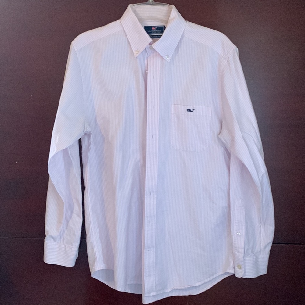 Vineyard Vines Pink & White Stripe Oxford